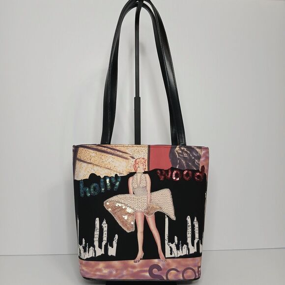 Vintage Marilyn Monroe Purse Sequin and Bead Embellished Tote Handbag - Picture 1 of 12